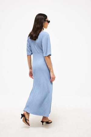 Button Detail Midi Dress Blue | NA-KD