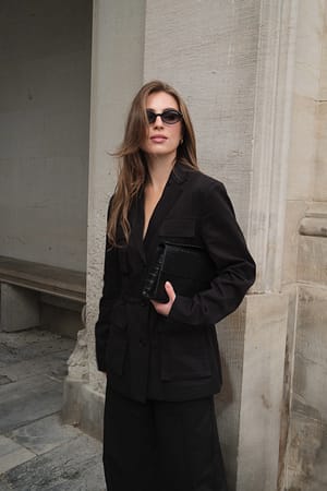 Dark Grey Blazer med cargolommer