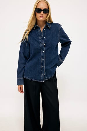 Dark Blue klassisches Jeanshemd