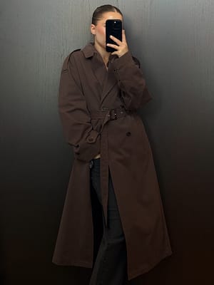 Brown Classic Oversized Trenchcoat