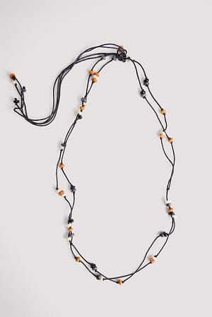 Black Beaded Detailed Belly Chain