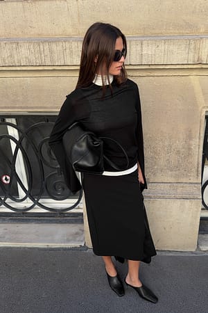 Black Crepe Blyantskjørt Midi
