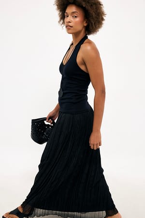 Black Jupe maxi froissée