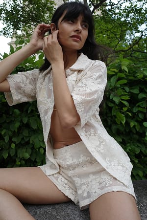Offwhite Crochet Shorts