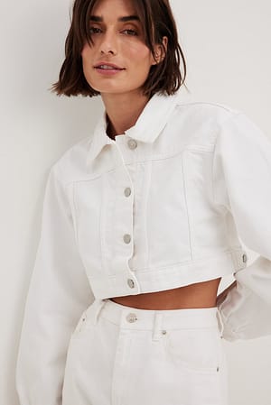 Veste courte denim Blanc NA-KD - Main Image