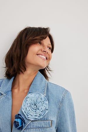 Blue Double Denim Brooch