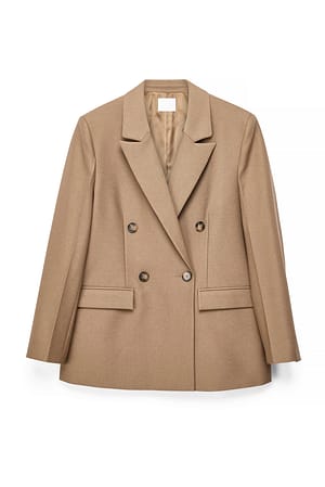 Dark Beige Double Breasted Blazer