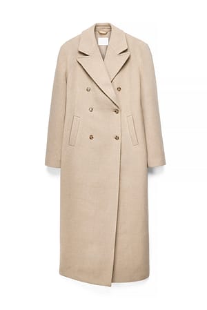 Sand Double Breasted Coat