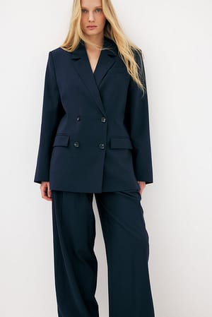 Navy Oversized double-breasted blazer