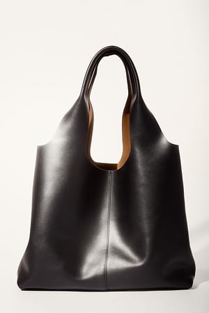 Black Läderväska med Dubbelhandtag