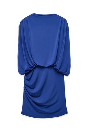 Cobalt Draped Sleeveless Mini Dress