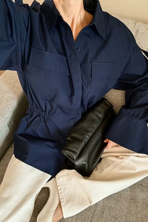 Navy Drawstring Cargo Shirt