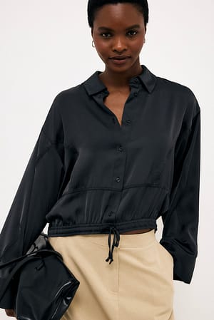 Washed Black Snor Detalj Skjorte