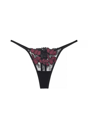 Black Broderet Blonde G-streng