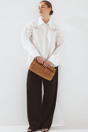 White Camisa de algodón con bordado