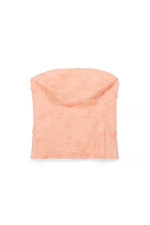 Peach Haut bandeau brodé