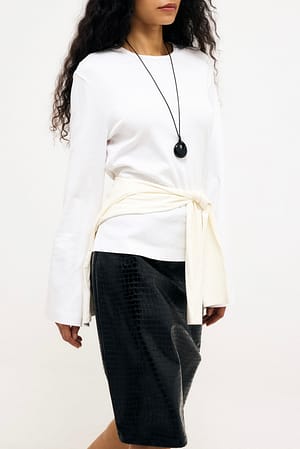 White Extra Wide Sleeve Top