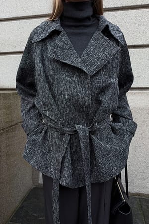 Black/White Soft Midi Trenchcoat
