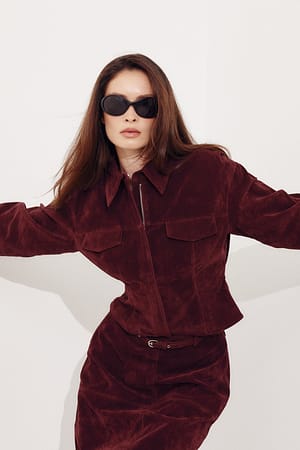 Wine Red Faux Suede Heavy Shirt