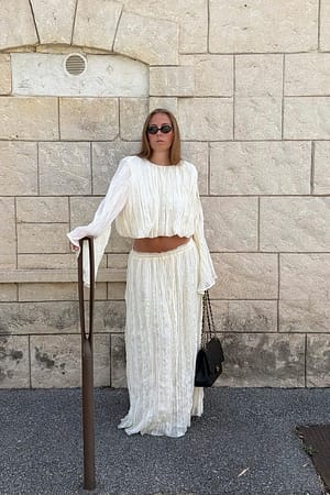 Offwhite Blusa con volumen fruncido