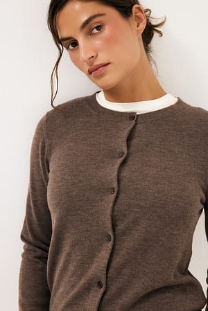 Nougat Fin Strikket Cardigan