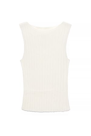 White Fine Knitted Sleeveless Top