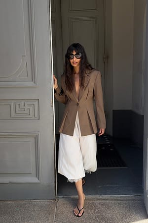 Light Brown Fitted Blazer