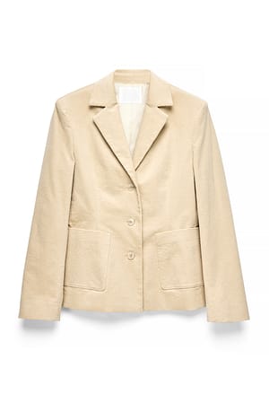 Light Beige Figursyet Cordroy Blazer