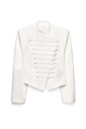 Cream Fitted Napoleon-Blazer