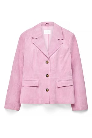 Light Pink Åtsittande blazer i mocka