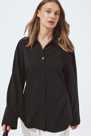 Black Fitted Tailored Shirt