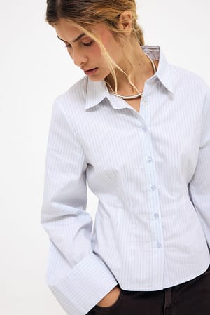 Stripe Camisa entallada con puños anchos
