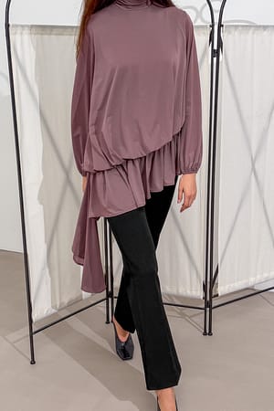 Lilac Flowy Balloon Sleeve Top