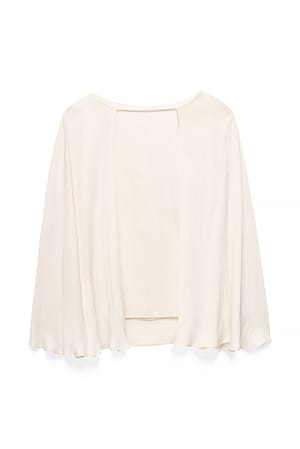 Offwhite Flowy Cape Blouse