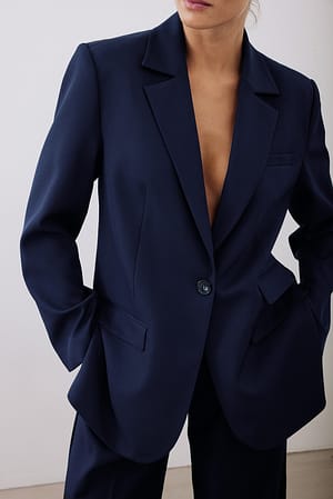 Navy Blazer Fluid One Button