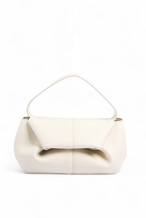 White Fold Detail Handbag