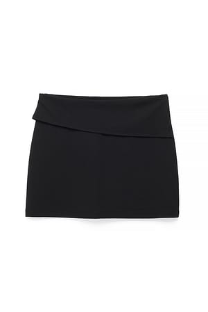 Black Foldet taljeskørt mini