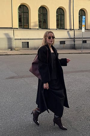 Black Tailored Maxi Skirt