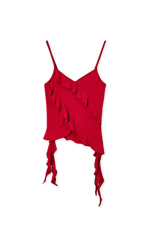 Keeta Frill Top - Burgundy main image 0