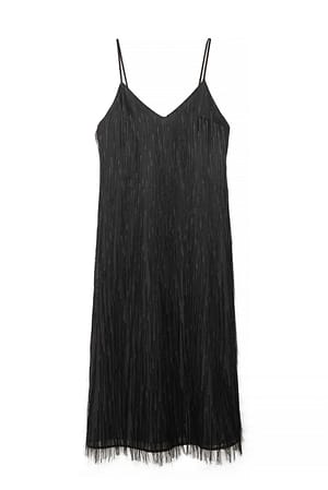 Black Fringe Maxi Dress
