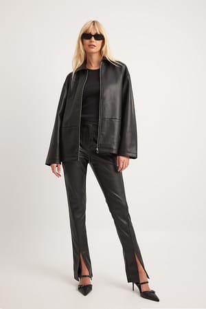 Pantalons Leggings Legging Simili Cuir Zara Pantalon Cuir Fente