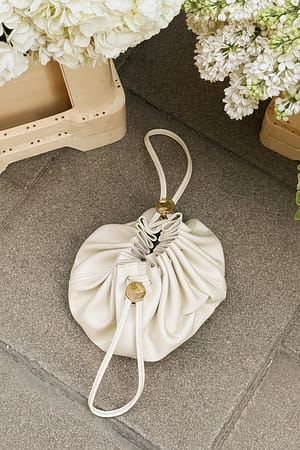White Gathered Clutch