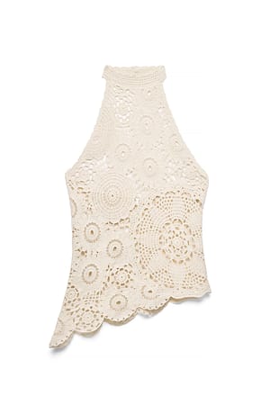 Offwhite gehäkeltes Neckholder-Top