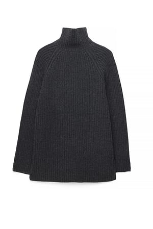 Grey Melange Pull oversize en maille épaisse