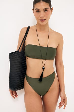 Dark Green High Waist Bikini Panty