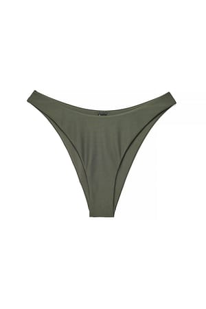 Dark Green Braguita de bikini de talle alto