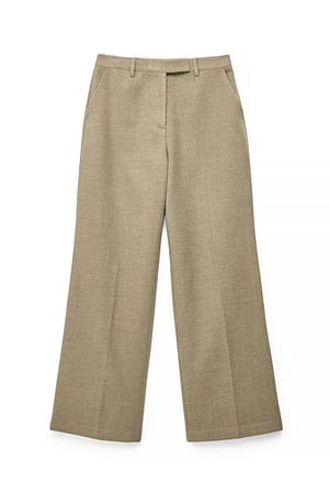 Beige Hose mit hoher Taille und Gesäßtasche