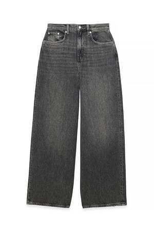 Dark Grey Jeans suaves holgados de cintura alta