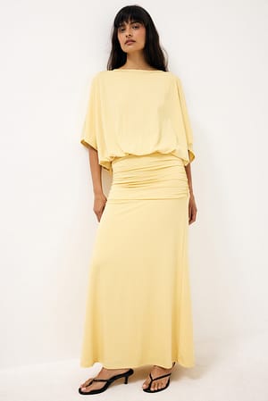 Light Yellow Maxikleid aus Jersey mit Hüftpanel