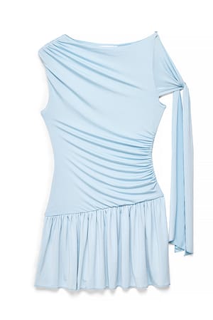 Blue Minikjole i jersey med knytedetalje